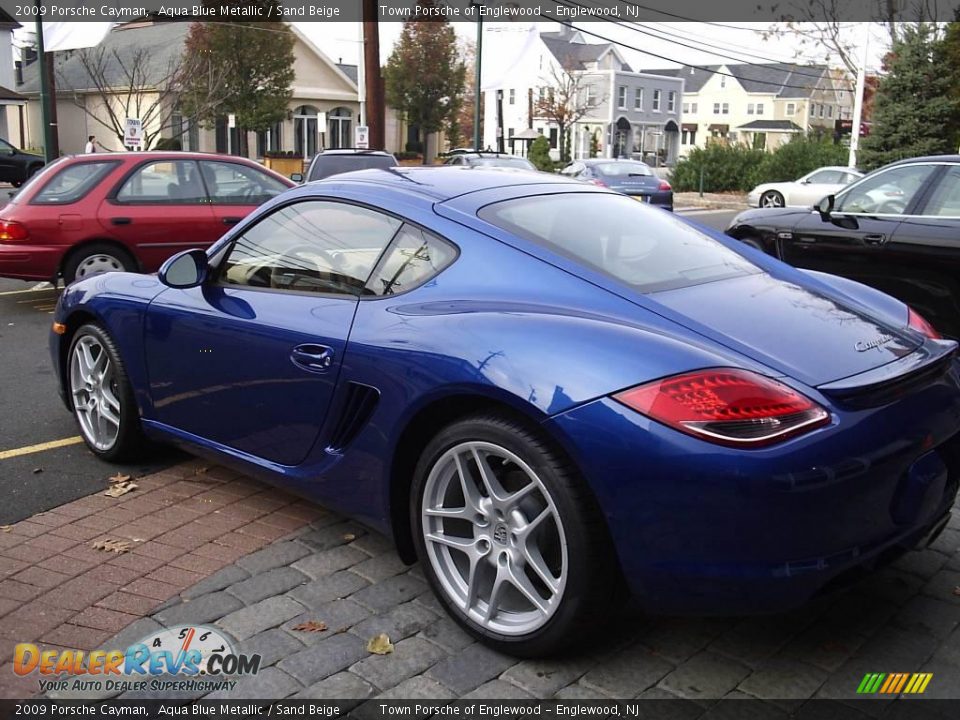 2009 Porsche Cayman Aqua Blue Metallic / Sand Beige Photo #2