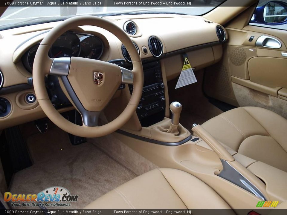 2009 Porsche Cayman Aqua Blue Metallic / Sand Beige Photo #4