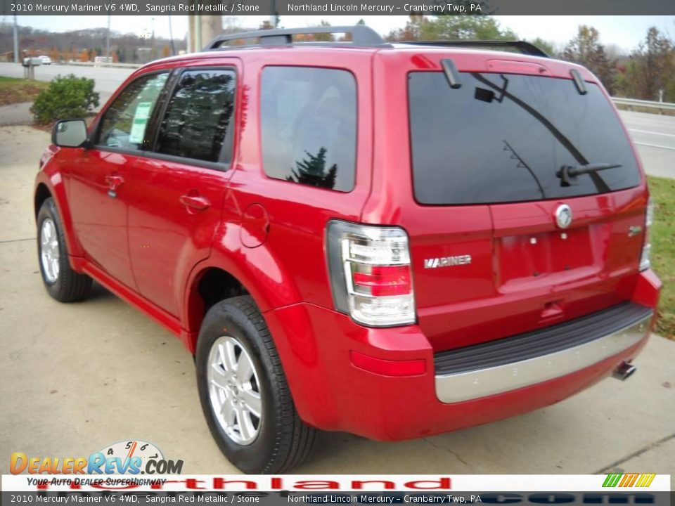 2010 Mercury Mariner V6 4WD Sangria Red Metallic / Stone Photo #4