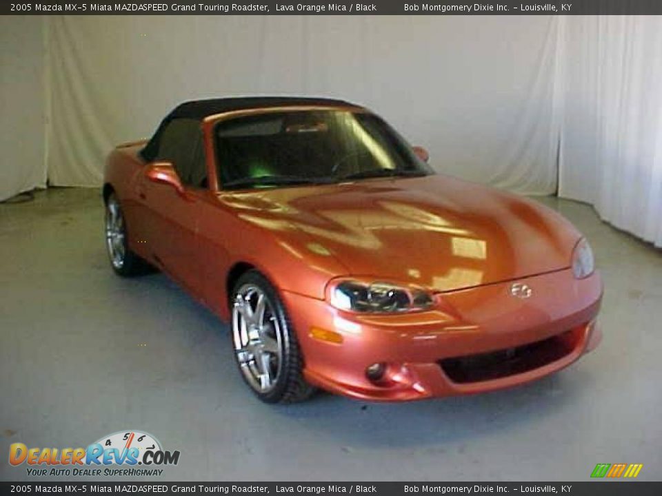 2005 Mazda MX-5 Miata MAZDASPEED Grand Touring Roadster Lava Orange Mica / Black Photo #3