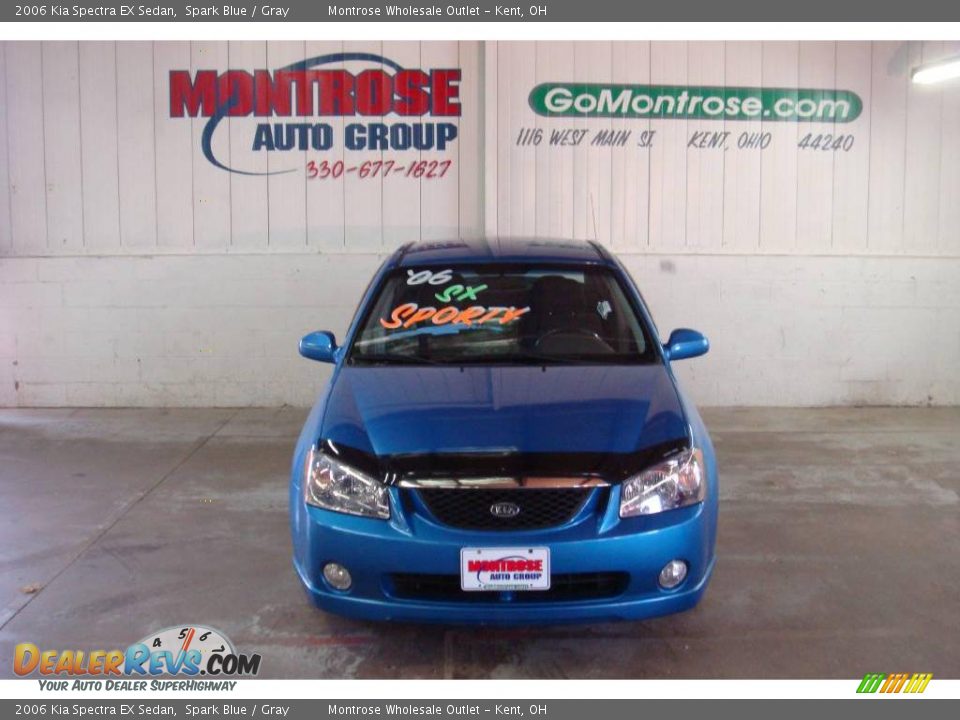 2006 Kia Spectra EX Sedan Spark Blue / Gray Photo #3