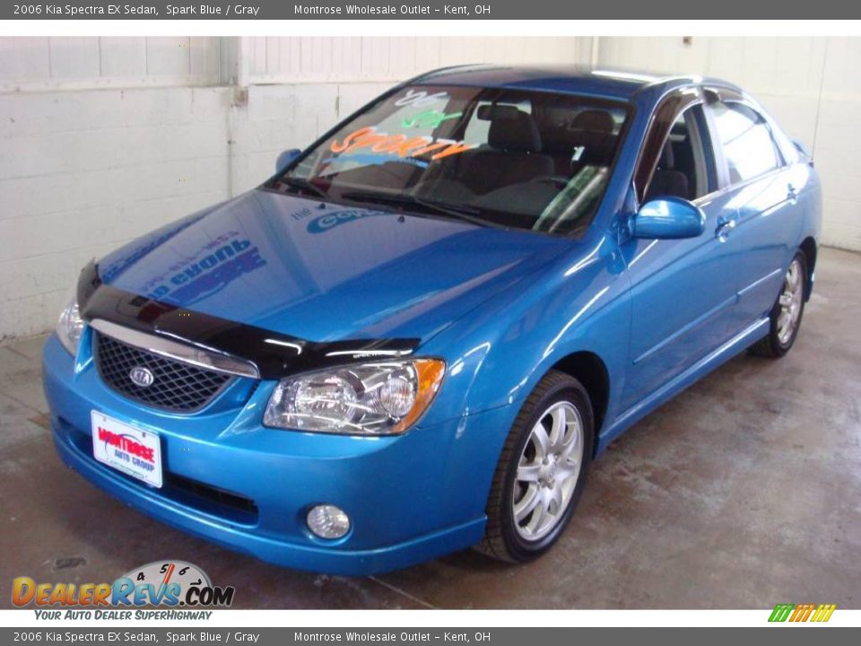 2006 Kia Spectra EX Sedan Spark Blue / Gray Photo #5