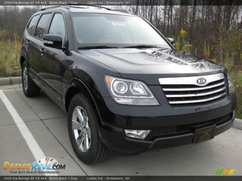 2009 Kia Borrego EX V8 4x4 Ebony Black / Gray Photo #1