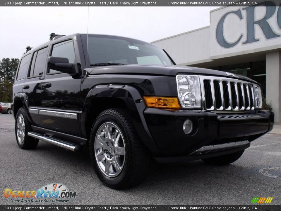 2010 Jeep Commander Limited Brilliant Black Crystal Pearl / Dark Khaki/Light Graystone Photo #2