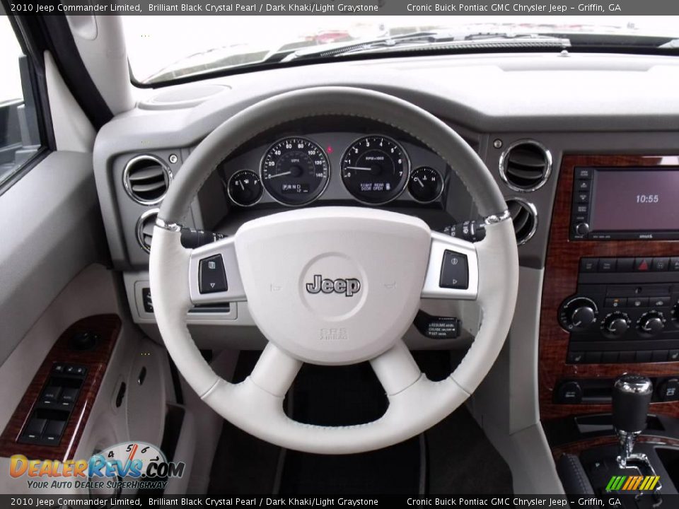 2010 Jeep Commander Limited Brilliant Black Crystal Pearl / Dark Khaki/Light Graystone Photo #19