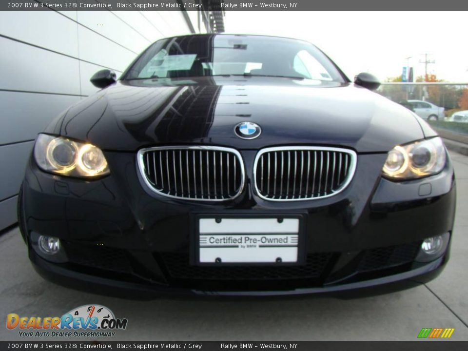 2007 BMW 3 Series 328i Convertible Black Sapphire Metallic / Grey Photo #2