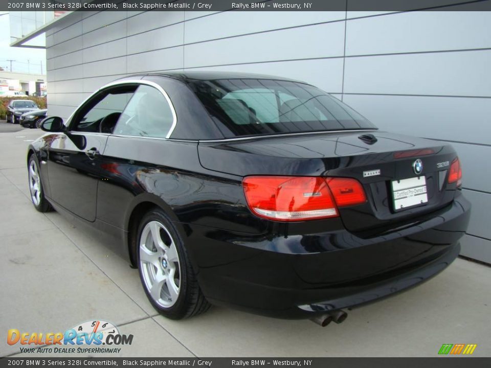 2007 BMW 3 Series 328i Convertible Black Sapphire Metallic / Grey Photo #4