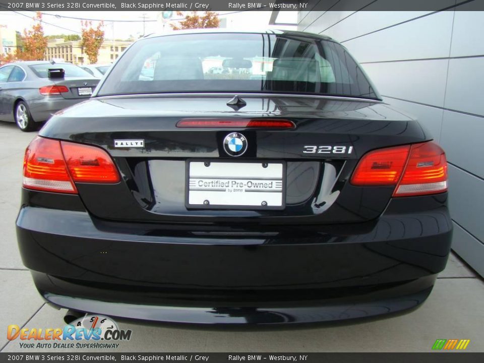 2007 BMW 3 Series 328i Convertible Black Sapphire Metallic / Grey Photo #5