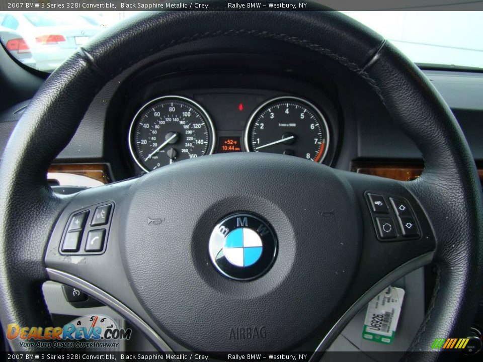 2007 BMW 3 Series 328i Convertible Black Sapphire Metallic / Grey Photo #11