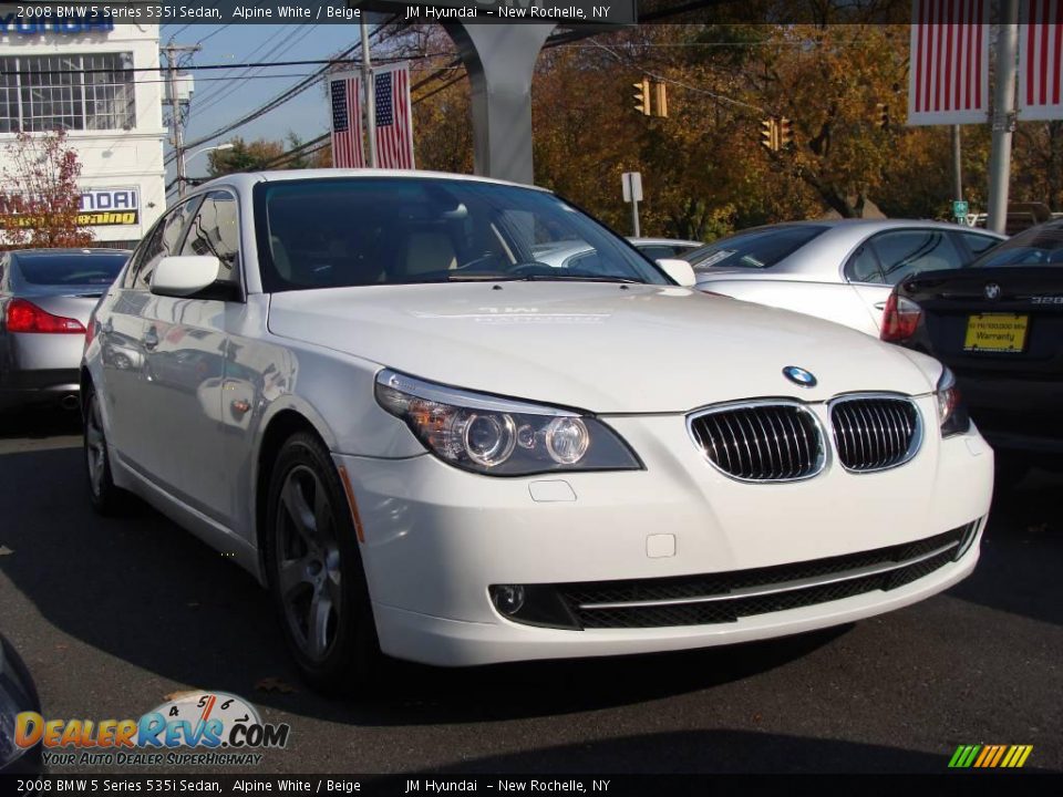 2008 BMW 5 Series 535i Sedan Alpine White / Beige Photo #1