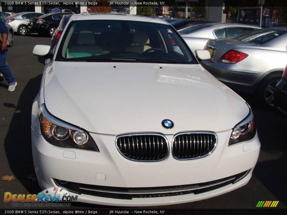 2008 BMW 5 Series 535i Sedan Alpine White / Beige Photo #2