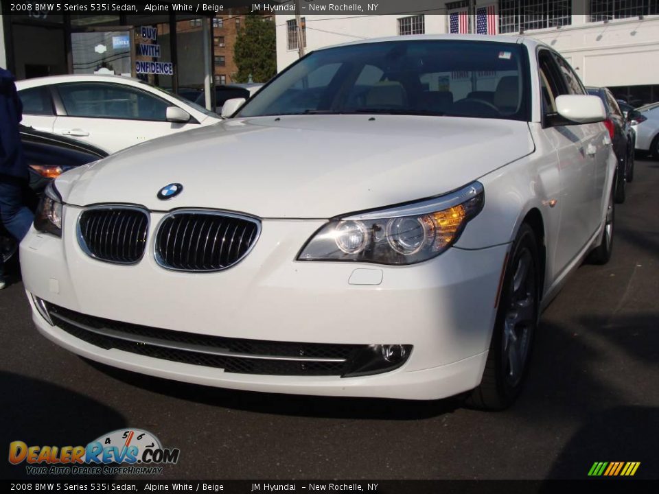 2008 BMW 5 Series 535i Sedan Alpine White / Beige Photo #3