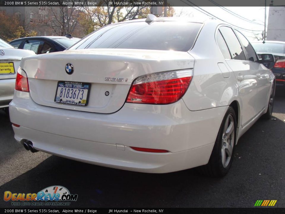 2008 BMW 5 Series 535i Sedan Alpine White / Beige Photo #4