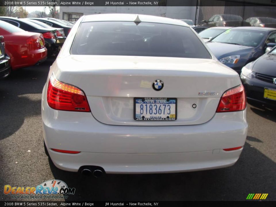 2008 BMW 5 Series 535i Sedan Alpine White / Beige Photo #5