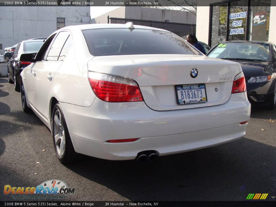 2008 BMW 5 Series 535i Sedan Alpine White / Beige Photo #6