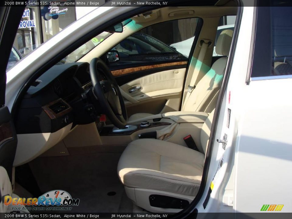 2008 BMW 5 Series 535i Sedan Alpine White / Beige Photo #10