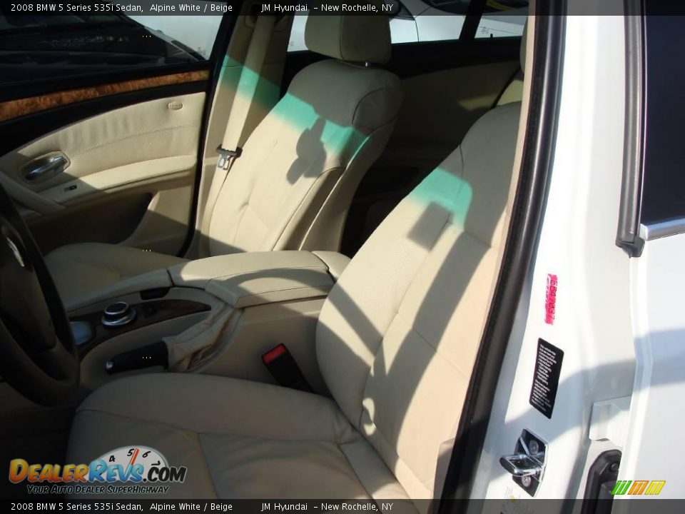 2008 BMW 5 Series 535i Sedan Alpine White / Beige Photo #13