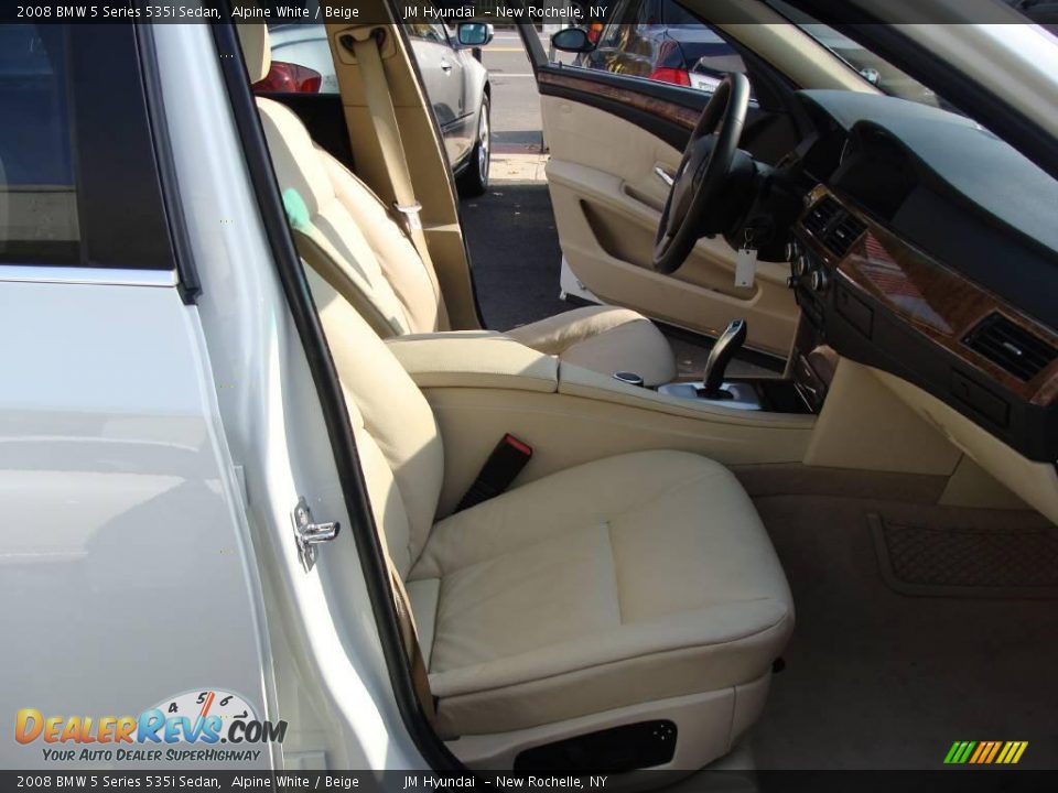 2008 BMW 5 Series 535i Sedan Alpine White / Beige Photo #14