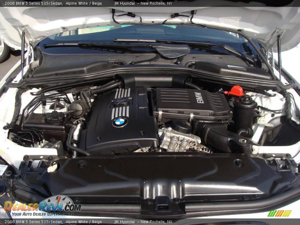 2008 BMW 5 Series 535i Sedan Alpine White / Beige Photo #25