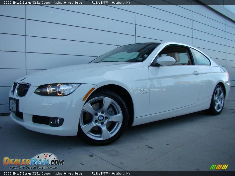 2009 BMW 3 Series 328xi Coupe Alpine White / Beige Photo #1