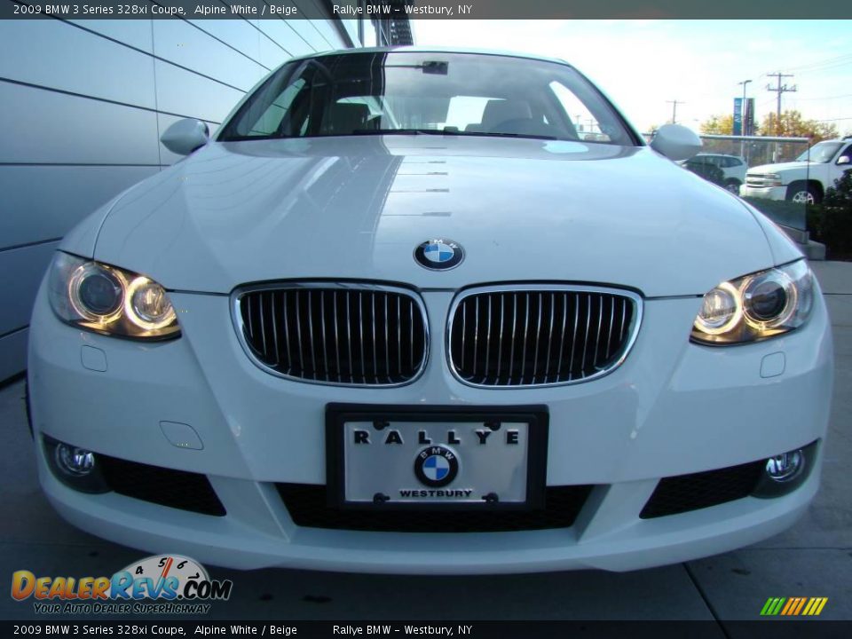 2009 BMW 3 Series 328xi Coupe Alpine White / Beige Photo #2