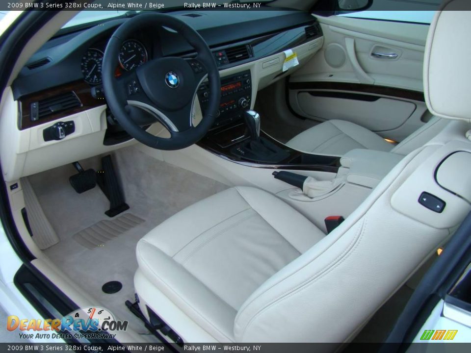 2009 BMW 3 Series 328xi Coupe Alpine White / Beige Photo #10