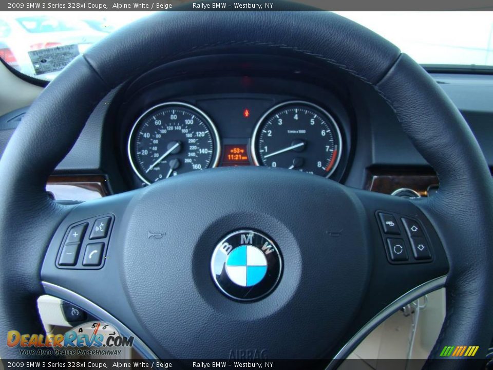 2009 BMW 3 Series 328xi Coupe Alpine White / Beige Photo #11