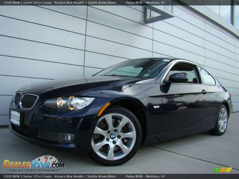 2008 BMW 3 Series 335xi Coupe Monaco Blue Metallic / Saddle Brown/Black Photo #1