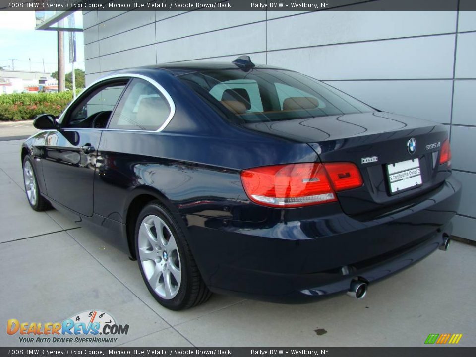 2008 BMW 3 Series 335xi Coupe Monaco Blue Metallic / Saddle Brown/Black Photo #4