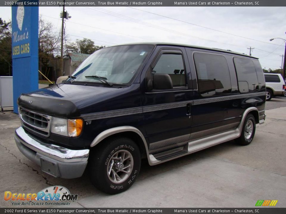 2002 Ford E Series Van E150 Passenger Conversion True Blue Metallic / Medium Graphite Photo #4