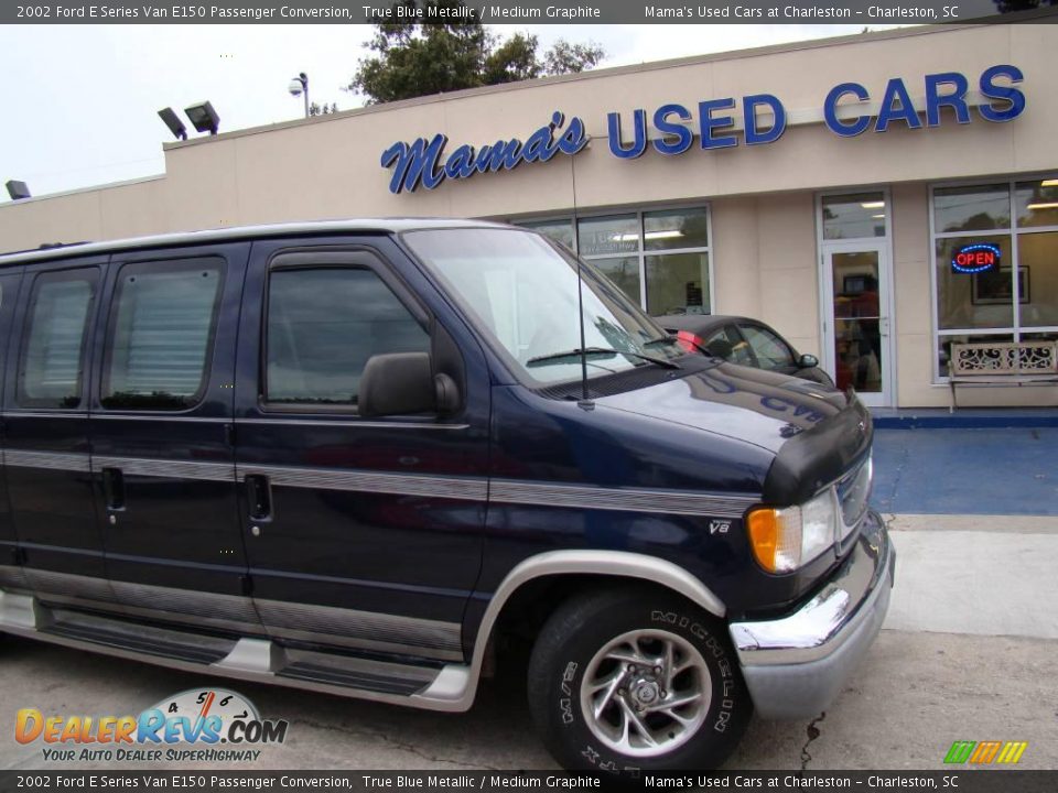 2002 Ford E Series Van E150 Passenger Conversion True Blue Metallic / Medium Graphite Photo #25