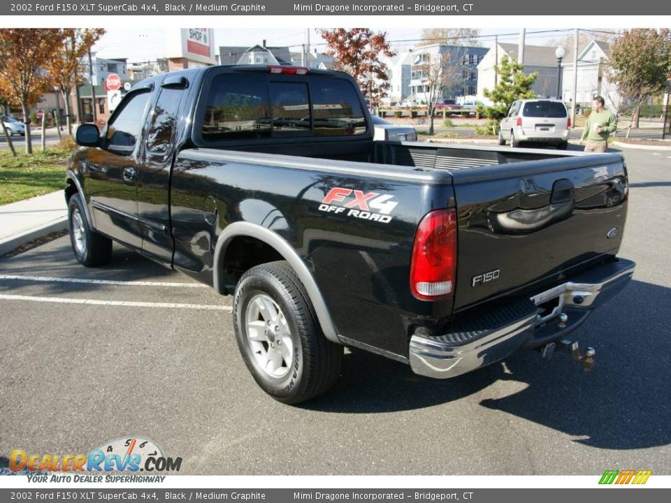 2002 Ford F150 XLT SuperCab 4x4 Black / Medium Graphite Photo #6