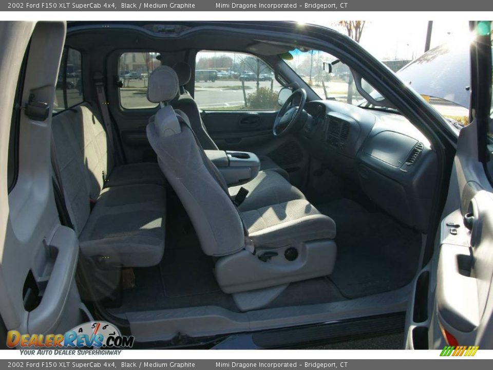 2002 Ford F150 XLT SuperCab 4x4 Black / Medium Graphite Photo #16
