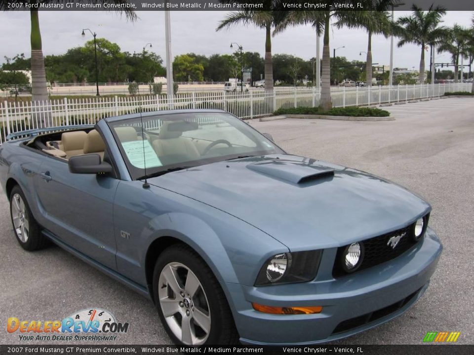 2007 Ford Mustang GT Premium Convertible Windveil Blue Metallic / Medium Parchment Photo #1