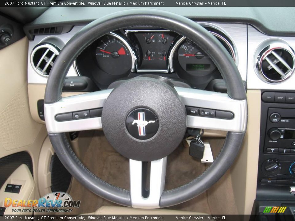 2007 Ford Mustang GT Premium Convertible Windveil Blue Metallic / Medium Parchment Photo #7