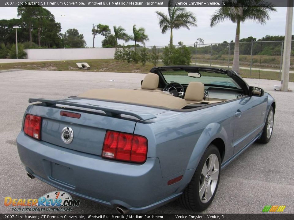 2007 Ford Mustang GT Premium Convertible Windveil Blue Metallic / Medium Parchment Photo #14