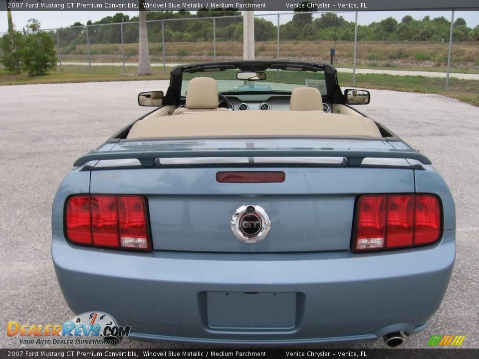 2007 Ford Mustang GT Premium Convertible Windveil Blue Metallic / Medium Parchment Photo #16