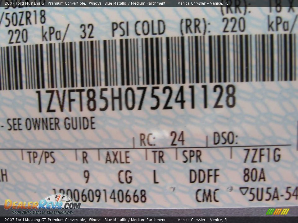 2007 Ford Mustang GT Premium Convertible Windveil Blue Metallic / Medium Parchment Photo #29