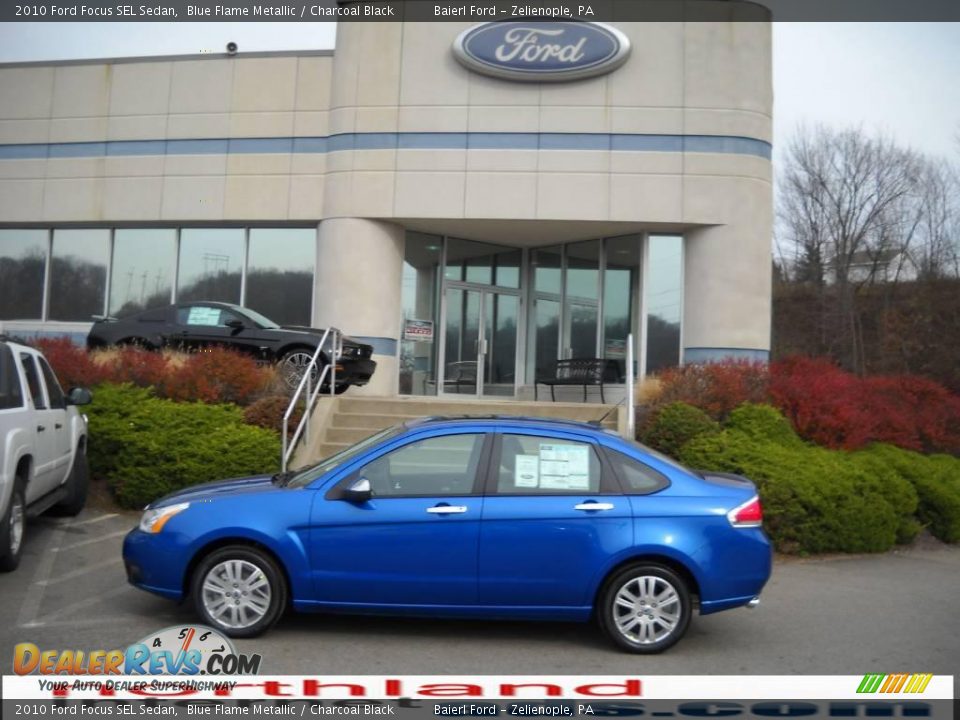 2010 Ford Focus SEL Sedan Blue Flame Metallic / Charcoal Black Photo #1