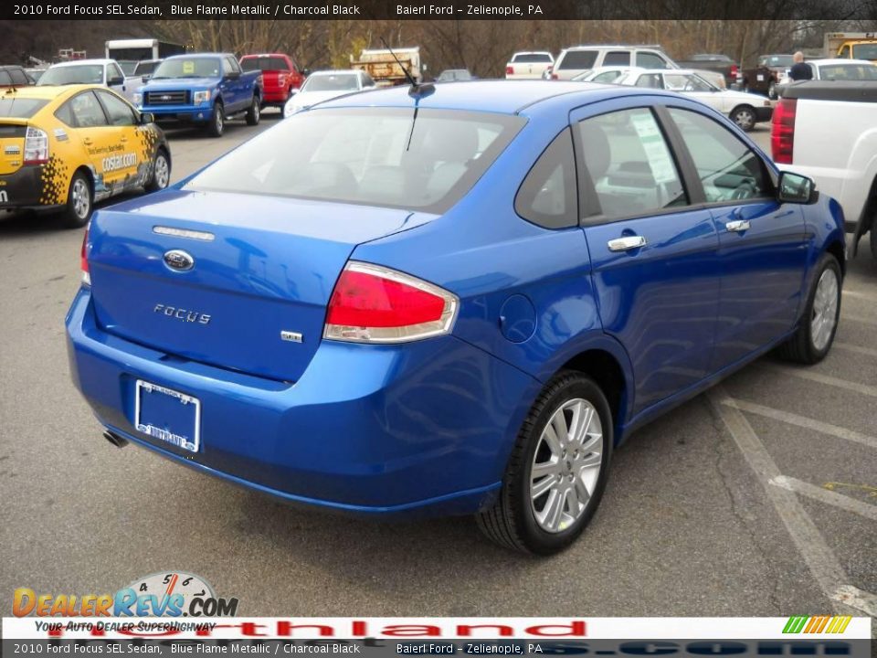 2010 Ford Focus SEL Sedan Blue Flame Metallic / Charcoal Black Photo #6