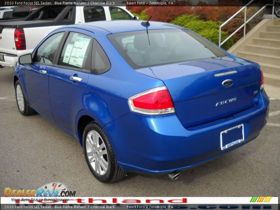 2010 Ford Focus SEL Sedan Blue Flame Metallic / Charcoal Black Photo #8