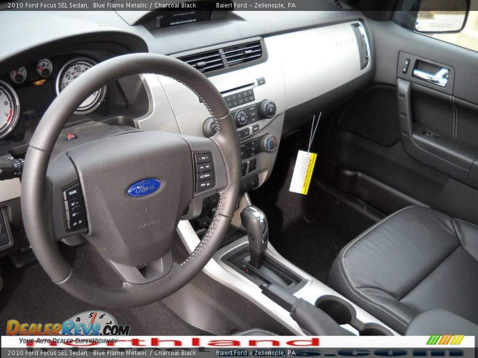 2010 Ford Focus SEL Sedan Blue Flame Metallic / Charcoal Black Photo #10