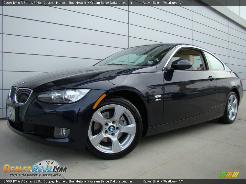 2009 BMW 3 Series 328xi Coupe Monaco Blue Metallic / Cream Beige Dakota Leather Photo #1