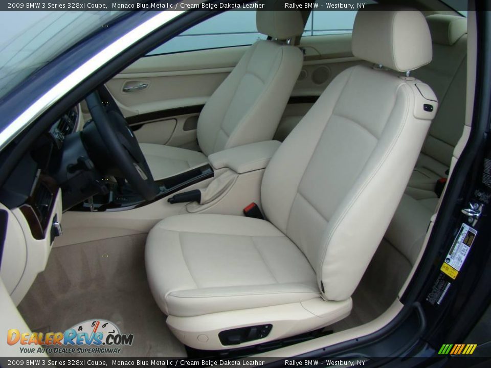 2009 BMW 3 Series 328xi Coupe Monaco Blue Metallic / Cream Beige Dakota Leather Photo #8