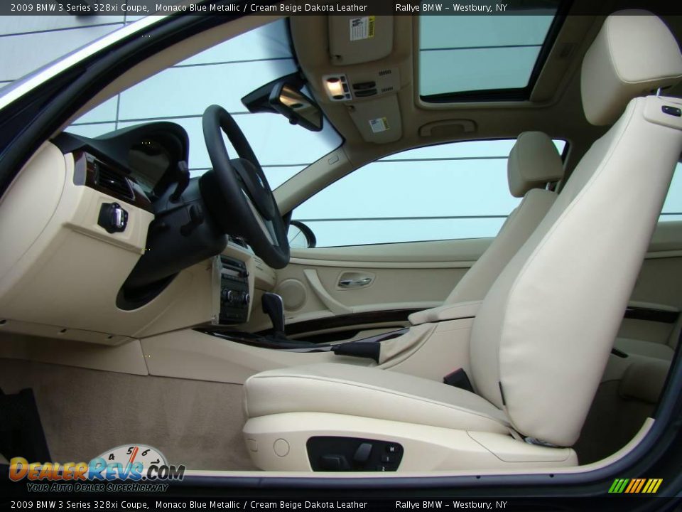 2009 BMW 3 Series 328xi Coupe Monaco Blue Metallic / Cream Beige Dakota Leather Photo #9