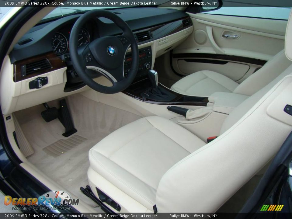 2009 BMW 3 Series 328xi Coupe Monaco Blue Metallic / Cream Beige Dakota Leather Photo #10