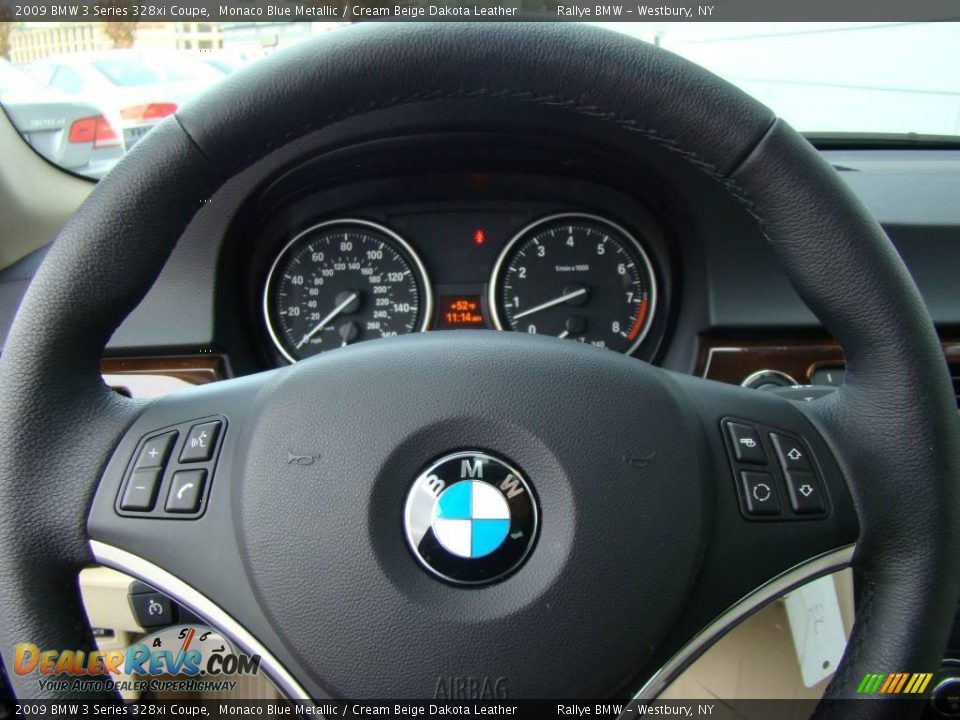 2009 BMW 3 Series 328xi Coupe Monaco Blue Metallic / Cream Beige Dakota Leather Photo #11