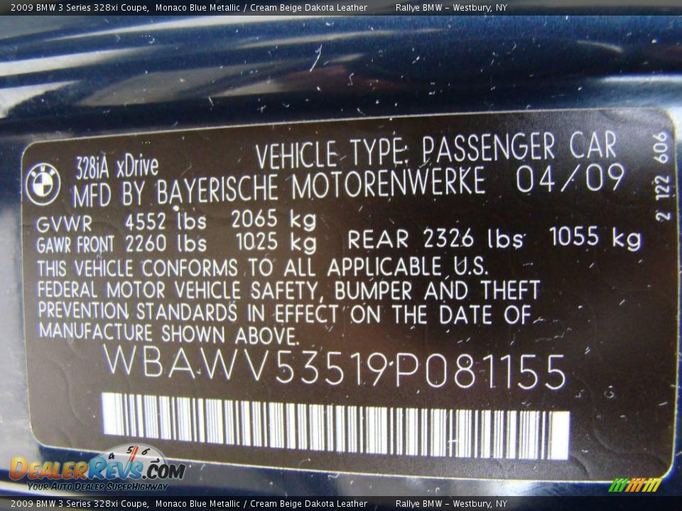 2009 BMW 3 Series 328xi Coupe Monaco Blue Metallic / Cream Beige Dakota Leather Photo #15