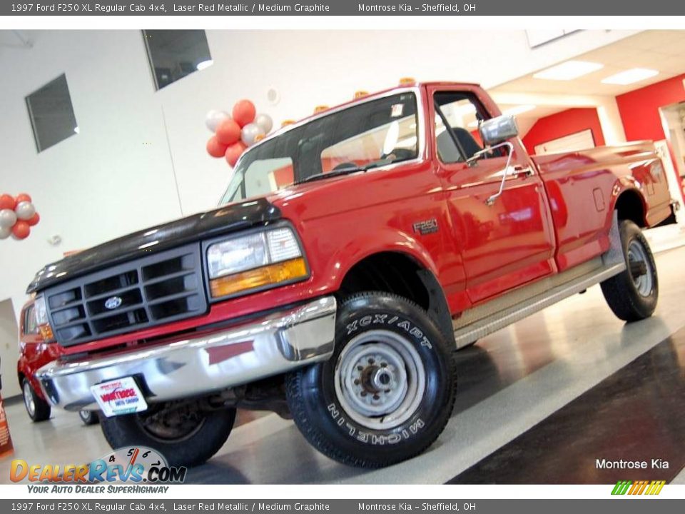 1997 Ford F250 XL Regular Cab 4x4 Laser Red Metallic / Medium Graphite Photo #1