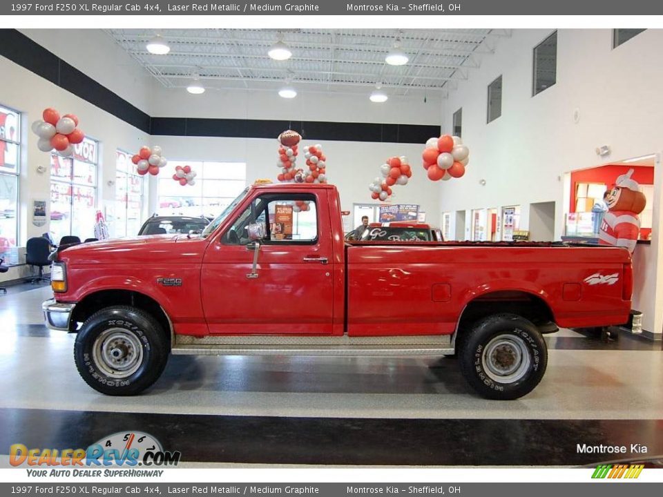 1997 Ford F250 XL Regular Cab 4x4 Laser Red Metallic / Medium Graphite Photo #3